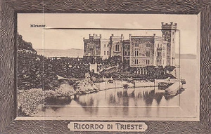 8473) TRIESTE MIRAMAR CARTOLINA VALIGETTA CON 10 IMMAGINI - Picture 1 of 3