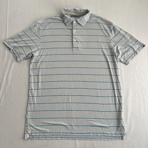 TASC Performance Shirt Polo Mens Medium Gray Blue Stripe Micro Modal Golf - Picture 1 of 7