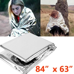 10 Pack 84" X63" Emergency BLANKET Thermal Survival Safety Insulating Mylar Heat - Picture 1 of 7