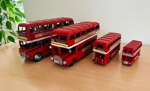 Vintage London Double Decker Bus, Retro Red Bus, City Sightseeing, Ornament - Picture 1 of 14