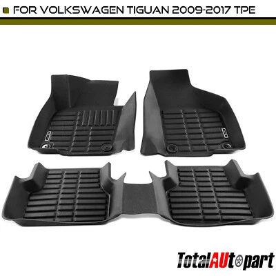 Tapetes forrados negros 3 piezas para Volkswagen Tiguan 2009-2017 delanteros y traseros Foto 1 de 4