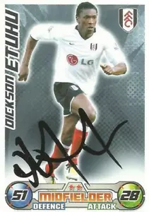 TARJETA COLECCIONABLE DICKSON ETUHU* FIRMADA FULHAM 2008/2009 MATCH ATTAX + CERTIFICADO DE AUTENTICIDAD - Imagen 1 de 1