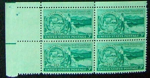 US 3¢ stamp SC #1019 Washington Territory Centennial MNH 1953 block of 4 - Picture 1 of 1