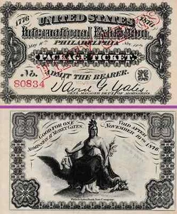 1-1876 BOLETO DE EXPOSICIÓN INTERNACIONAL SIN CIRCULAR - ENVÍO GRATUITO - Imagen 1 de 1
