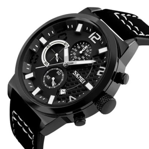 Chrono Waterproof Digital Men Strap Date SKMEI Rubber Alarm Quartz Wrist Watches - Picture 1 of 16