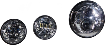 Juego de faros/lámpara de paso LED de disco duro cromados | 820-0367 Foto 1 de 3