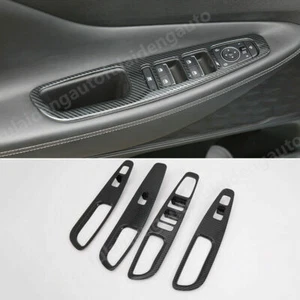 For Hyundai Santa Fe 2019-2021 Carbon Fiber Car Window Lifter Switch Panel Cover - Picture 1 of 5