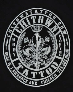 T-Shirt kleines Chitown Tattoo Body Piercing Chicago Illinois 19 Zoll Pit to Pit - Bild 1 von 3