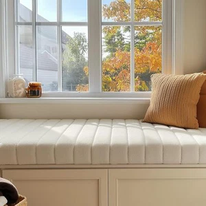 3.8" Custom Size Bench Cushion Bay Window Seat Cushion for Indoor/Outdoor - Picture 1 of 12