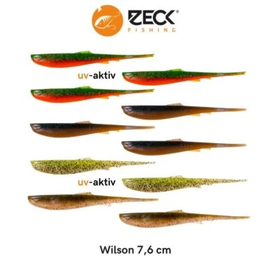 10 Zeck Wilson Gummifische Barsch 7,6 cm Drop Shot Köder Gummiköder Zander Shads - Bild 1 von 2