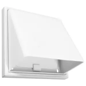 AIR VENT COVER Grille Grill Square Cowl White Internal External Hooded Plastic - Picture 1 of 7