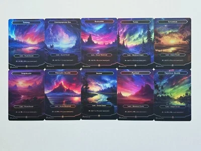 Original Dual Land 02 Set Foil-Altered Art Custom MTG Bayou Volcanic Island - Image 1 of 4