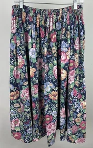 Falda Vintage Años 90 Hecha a Mano Estampado Floral M/L Elástica Cintura Alta Midi Barroca - Imagen 1 de 5