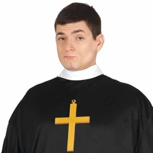 Accesorio de Vestido Elegante Cruz de Monje Dorado 23cm Sacerdote Vicario Madonna Años 80 - Imagen 1 de 1