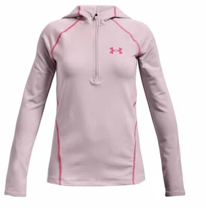 Under Armour Girl's Polyester Wicking Cool Pink Cozy Hoodie Sweatshirt Sz M - Picture 1 of 10