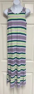 Gymboree Mädchen Jump into Summer lila grün gestreift Maxikleid Gr: L 10-12 Neu mit Etikett - Bild 1 von 9