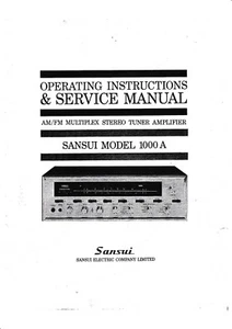 Service Manual-Operating Instructions-Anleitung for Sansui 1000 A - Picture 1 of 1