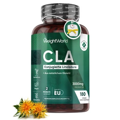 WEIGHTWORLD CLA - 180 Kapseln - Leistungsfähigkeit - Fitness & Sport - Distelöl - Linolsäure