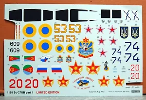 1/48 EDUARD SU-27UB PART 1 LIMITED EDITION DECAL SHEET BUDGET SET - Picture 1 of 1