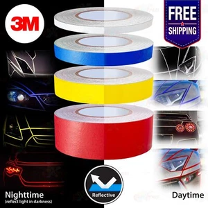 3/8" 9/16" 1" 2" Waterproof REFLECTIVE Stripe Roll Vinyl 3M Decal Tapes Stickers - Picture 1 of 15
