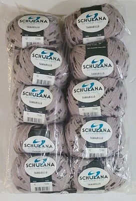 SCHULANA Tamarillo Algodón Hilo Gris con Colores Variegados Paquete de 10 Bolas NUEVO Foto 1 de 4