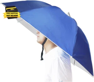 Umbrella Hat, 37 Inch Fishing Umbrella Hat Hands Free Foldable UV Protection Umb - Picture 1 of 6