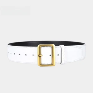 Cinturón ancho de cuero genuino simple para mujer cintura versátil hebilla ajustable - Imagen 1 de 31