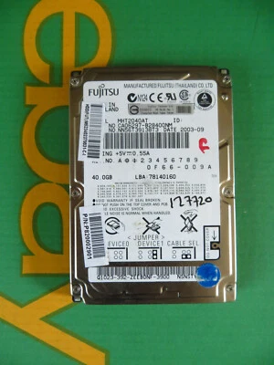 Fujitsu 40GB IDE PATA 2.5" Laptop Hard Disk Drive HDD MHT2040AT (I91-F) - Image 1 of 4
