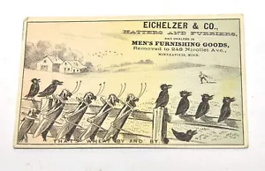 VINTAGE EICHELZER & CO. MOBILI DA UOMO TRADE CARD MINNEAPOLIS, MINNESOTA - Foto 1 di 3