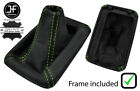 Green Stitch Leather Manual Gear Boot + Plastic Frame Fits Toyota Mr2 Mk2 89-00