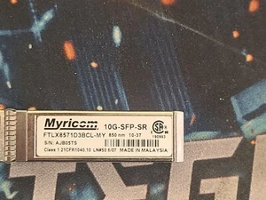 FTLX8571D3BCL Myricom 10Gb 850nm SFP+ 10GBASE-SR/SW Ethernet Transceiver Module - Picture 1 of 1