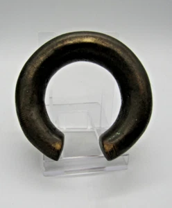OLD DAN PEOPLE THICK SOLID BRONZE CURRENCY BRACELET - FROM COTE D'IVOIRE - Picture 1 of 9