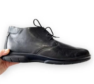 Men’s Easy B London Shoes Comfort Chukka Boots Size 11 Extra Wide Black Leather - Picture 1 of 15