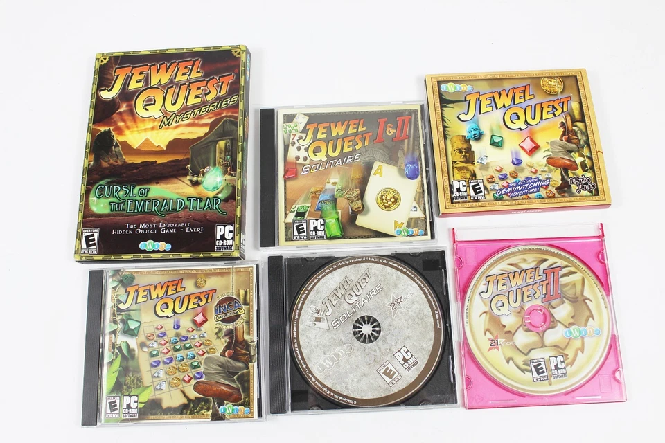 6 PC Games JEWEL QUEST CD Roms in Cases Inca Quest Solitaire Mysteries - Image 1 of 4