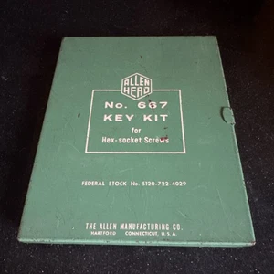 Innensechskant Nr 667 Schlüsselsatz Innensechskantschrauben Metall Werkzeugkoffer Oldtimer komplett - Bild 1 von 6