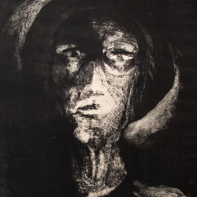 Andreas Dress Gorki Kopf Lithographie 1976 signiert ostdeutsche Kunst Probedruck - Bild 1 von 4