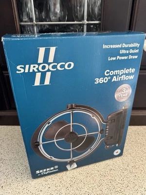 OPEN BOX SEEKR Sirocco II Fan Caframo Cabin Boat Gimbal Fan 12V/24V Auto-Sensing - Image 1 of 4