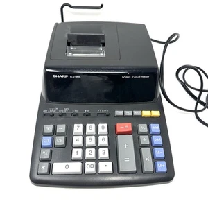 SHARP EL-2196Bl 12 Digit 2 Color Printing Electronic Calculator w/ Power Cord - Picture 1 of 15