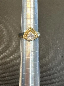 Anillo Jw1 Vintage MCM 18K GE Oro Galvanizado Piedra Transparente Tamaño 7.75 K108 - Imagen 1 de 11