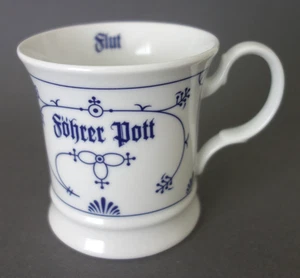 Julius Lange Kaffeebecher Föhrer Pott Friesenbecher Unterglasur Ebbe Flut - Bild 1 von 6