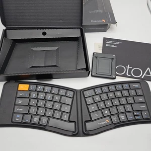 Protoarc Wireless Ergonomic Foldable  Keyboard XK03 Ultra Slim Travel, Black - Picture 1 of 7