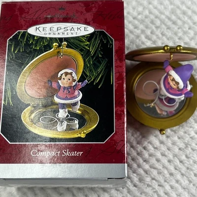 Hallmark Keepsake Ornamento Patinador Compacto Navidad Reflejos Fecha 1998 Foto 1 de 4