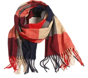 Kids Winter Warm Scarf Parent-Child Matching Small Plaid Shawls Scarves Set - Picture 1 of 8