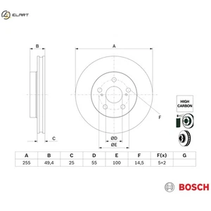 2x BRAKE DISC 0 986 479 F72 FOR TOYOTA PRIUS/PRIME/PHV 2ZR-FXE 1.8L 4cyl PRIUS - Picture 1 of 9