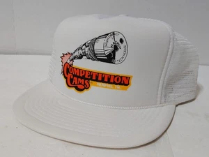 NUOVO! Cappello camionista berretto vintage Competition Cams bianco snapback made in USA anni 80 - Foto 1 di 7