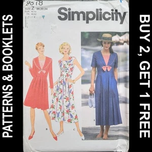 Vintage Simplicity Dress w Sailor Collar Pattern #9618 Size 20-22-24 CUT to 20 - Picture 1 of 7