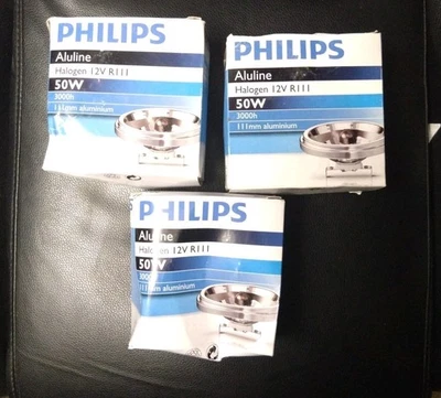 4 x Philips Aluline Halogen Lamp  12V R111 3000h 50watt G53 FASTP&P 426550 111mm - Image 1 of 4