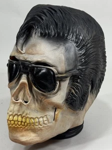 1990s Distortions Unlimited Zombie Elvis / Skull Rubber Latex Halloween Mask - Picture 1 of 11