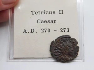 ANCIENT ROMAN IMPERIAL TETRICUS II AD 270-273 BRONZE DOUBLE DENARIUS CAESAR COIN - Picture 1 of 3