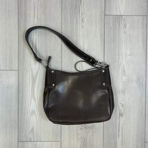 Vintage Nine West Y2K Schultertasche Handtasche dunkelbraun Kunstleder Retro 90er - Bild 1 von 12